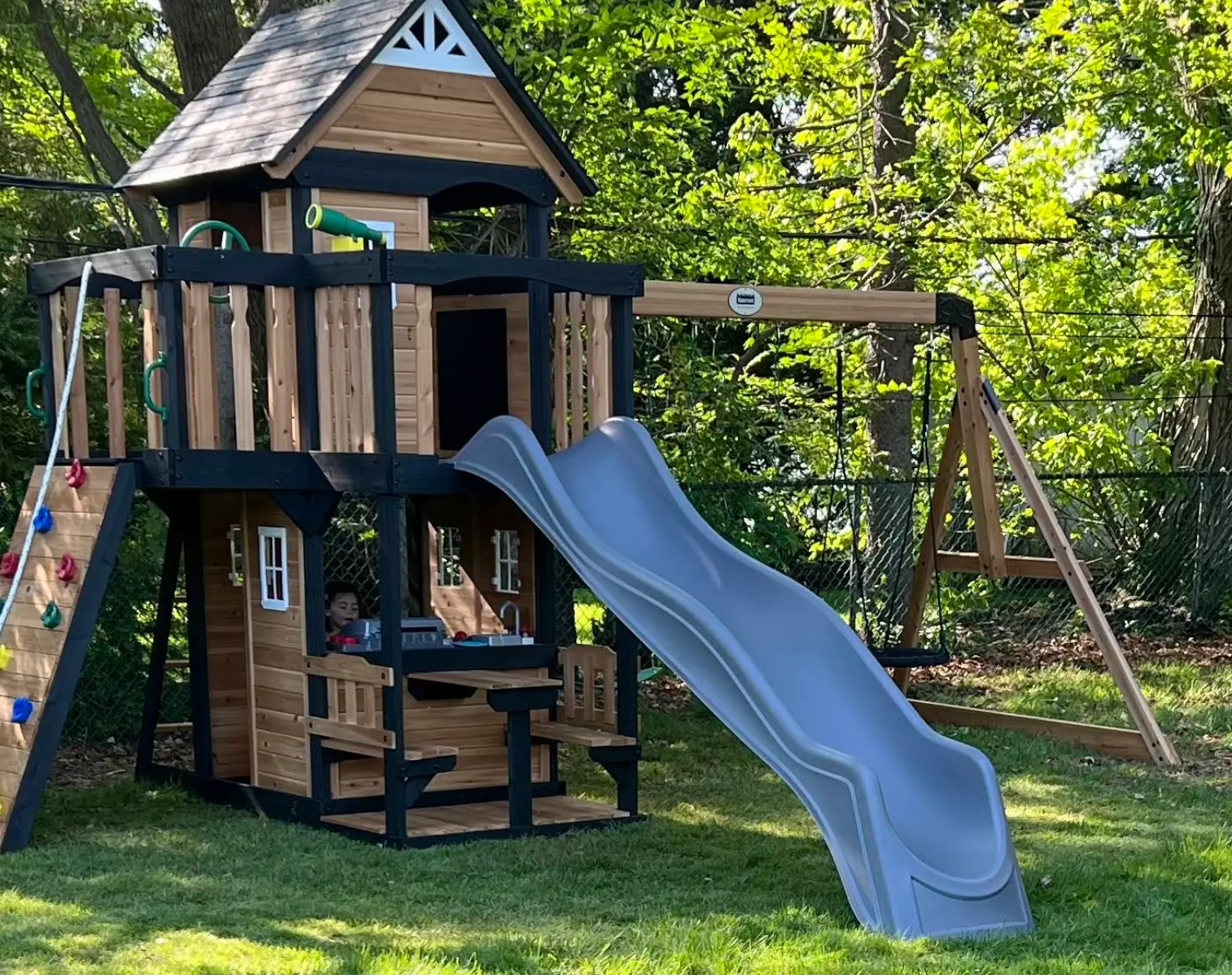 Custom backyard playground installation project by Companit Expert
